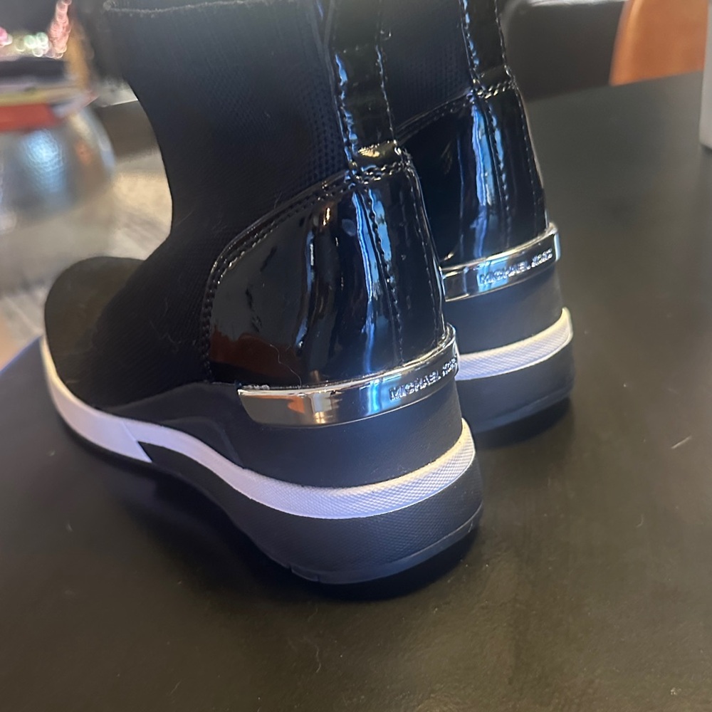 Michael Kors Black and Silver Ankle Boots